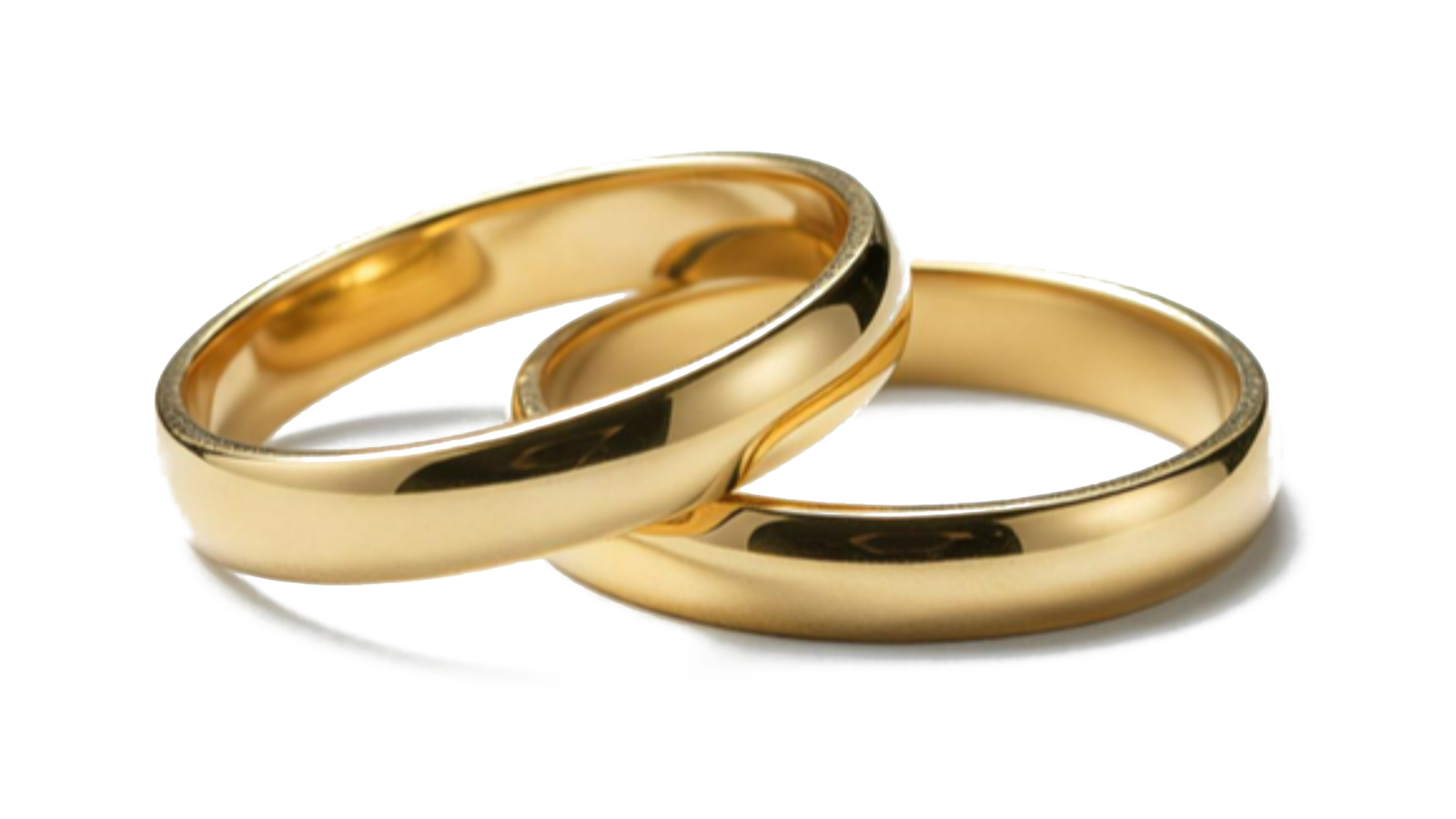 Alianças Eternas — par em ouro 18k amarelo com acabamento polido espelhado e meia-cana confortável
