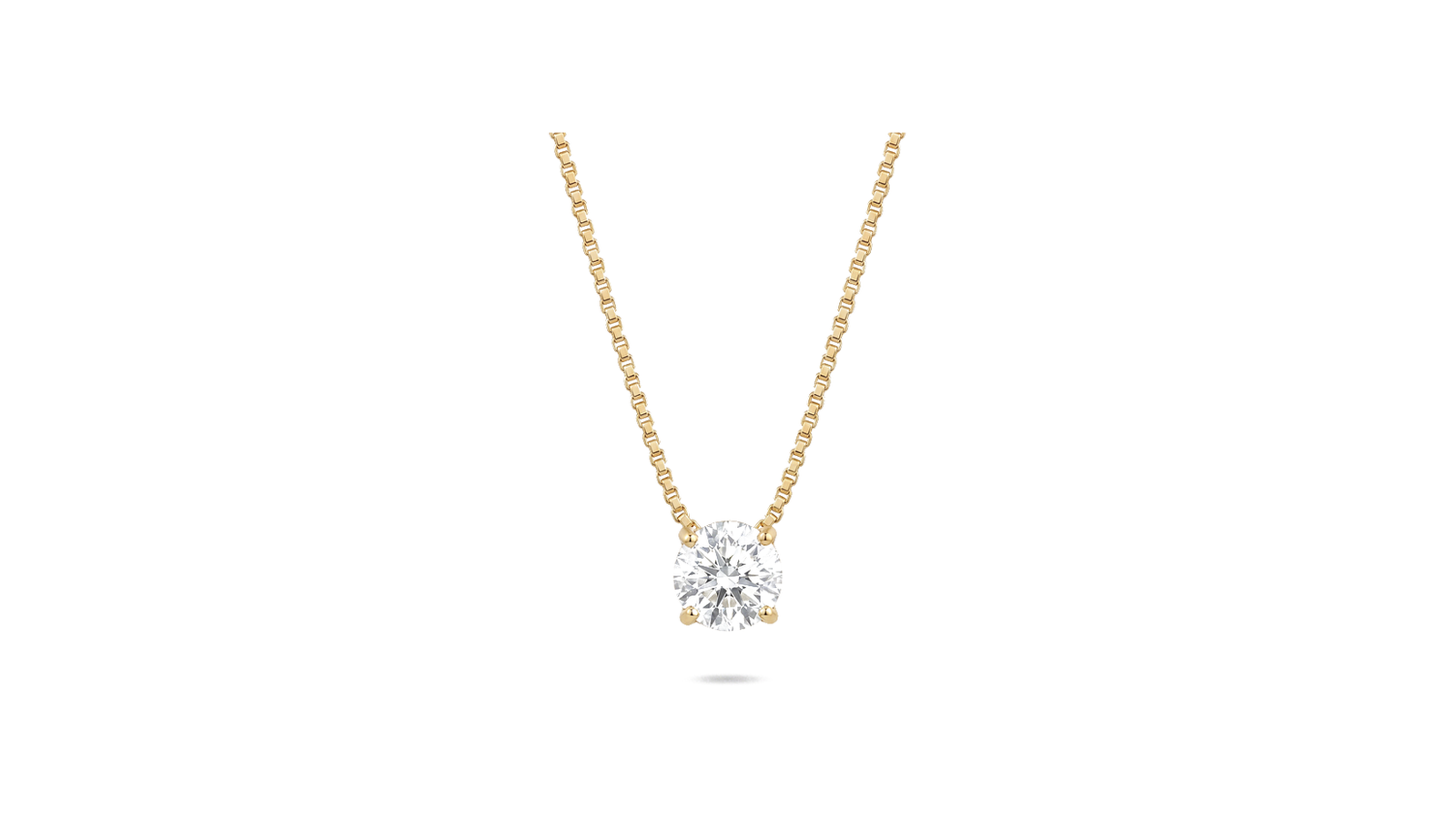 Colar Solitário Diamante — corrente em ouro 18k amarelo com pingente diamante brilhante em cravação 4 garras