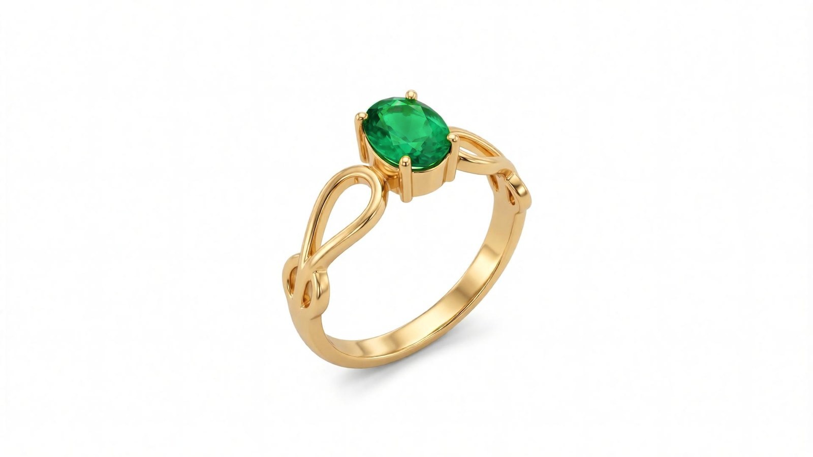 Anel Esmeralda Imperial — ouro 18k amarelo com esmeralda brasileira oval