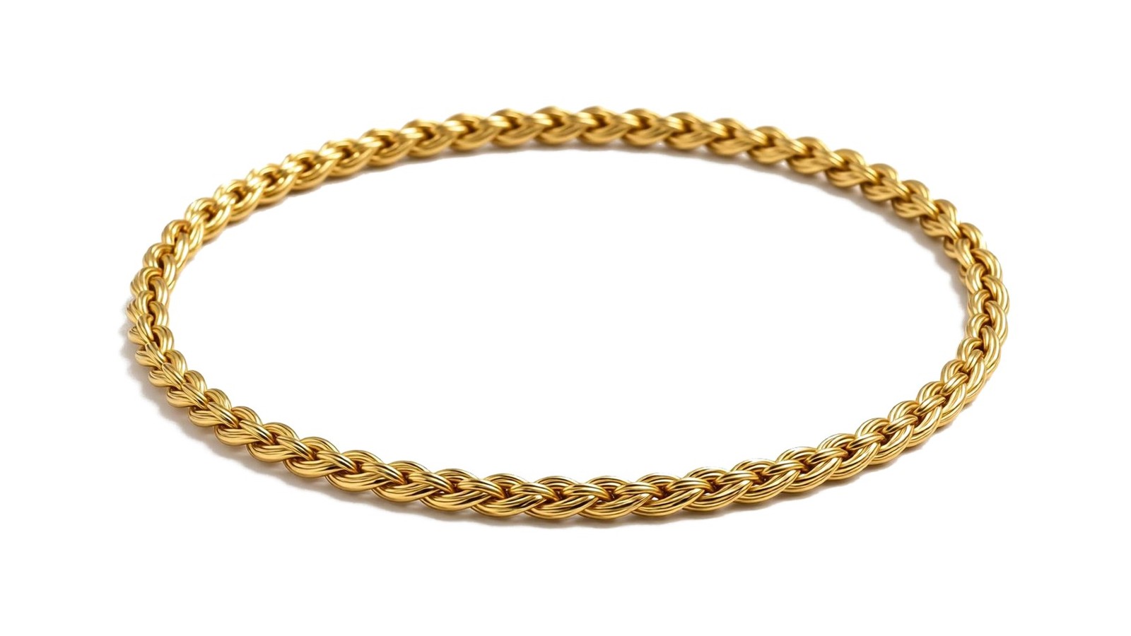 Corrente Cordão Baiano em ouro 18k amarelo · fios entrelaçados em trança torcida · padrão tradicional brasileiro