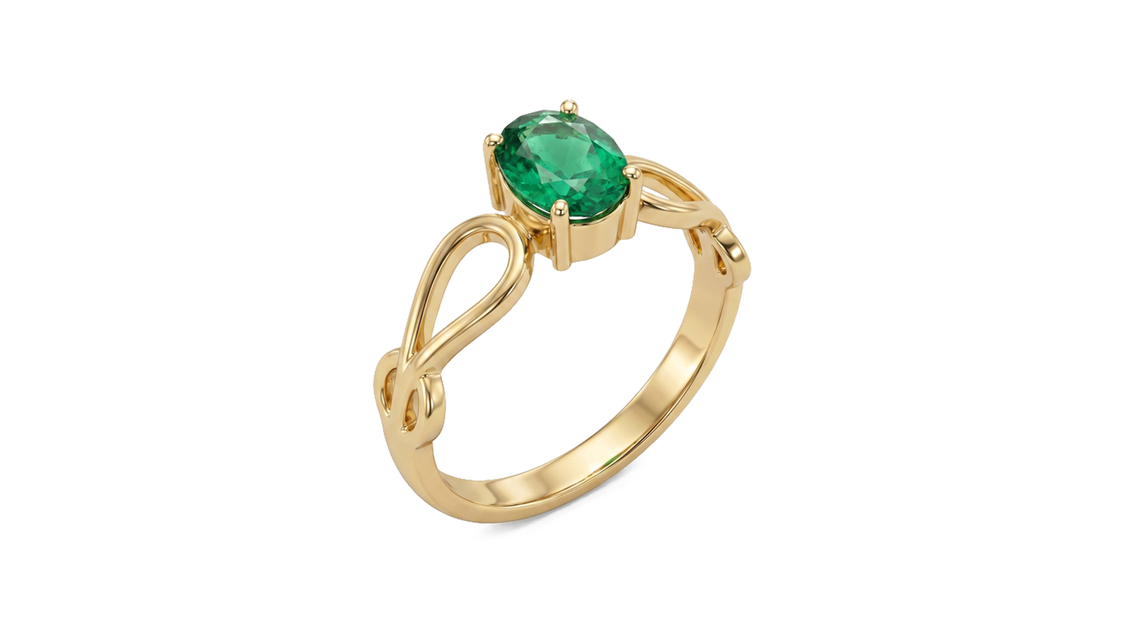 Anel Esmeralda Imperial — ouro 18k amarelo com esmeralda colombiana oval